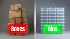 moving boxes vs plastic bins